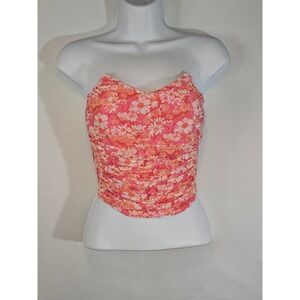 Sky to‎ Moon Strapless Junior's Crop Top. Size small and runs small. Pink Floral